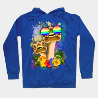 Ostrich Hawaii Fashion Funny Dudes Hoodie